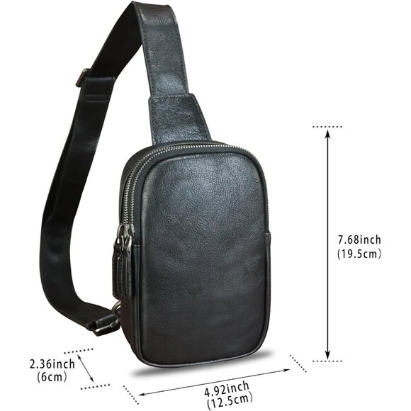 Leather Crossbody Bag Women Small Daily Use Handbag Compact Vintage - Picture 5 of 7